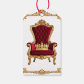 Crowned in Gold Royal Chair Birthday Party ギフトタグ (裏面)