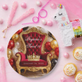 Crowned in Gold Royal Chair Birthday Party ペーパープレート (パーティー)