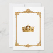 Crowned in Gold Royal Chair & Crown Wedding 招待状 (裏面)