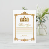 Crowned in Gold Royal Crown Elegant Thank You 招待状 (スタンド正面)