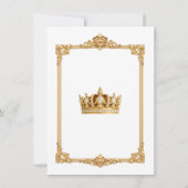 Crowned in Gold Royal Crown Elegant Thank You 招待状 (裏面)
