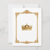 Crowned in Gold Royal Crown Elegant Wedding RSVP 招待状 (裏面)