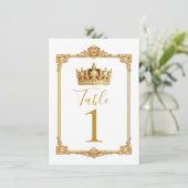 Crowned in Gold Royal Crown Table Number 招待状 (スタンド正面)