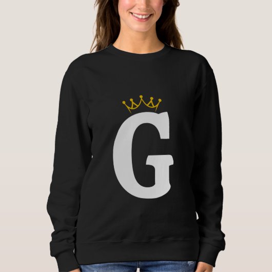 Crowned Letter G Monogram Design スウェットシャツ (正面)
