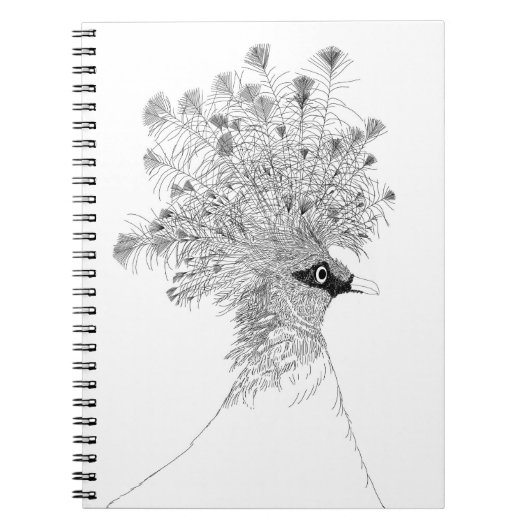 Crowned Pigeon Spiral Notebook ノートブック (正面)