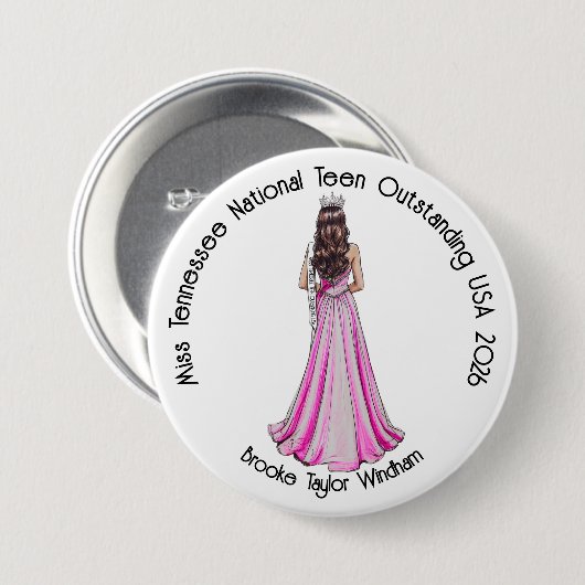 Crowned Queen Custom Pageant Button 缶バッジ (正面&裏面)