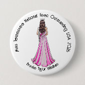 Crowned Queen Custom Pageant Button 缶バッジ (正面)