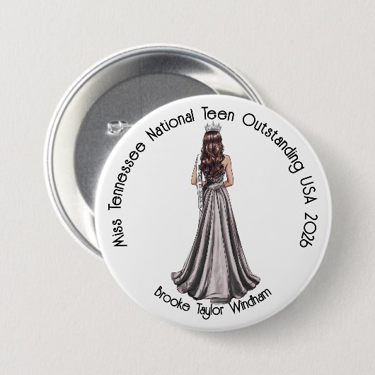 Crowned Queen Custom Pageant Button 缶バッジ (正面&裏面)