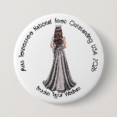 Crowned Queen Custom Pageant Button 缶バッジ (正面)
