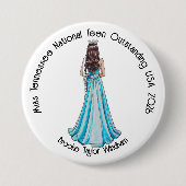 Crowned Queen Custom Pageant Button 缶バッジ (正面)