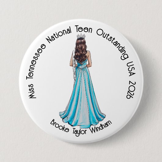 Crowned Queen Custom Pageant Button 缶バッジ (正面)