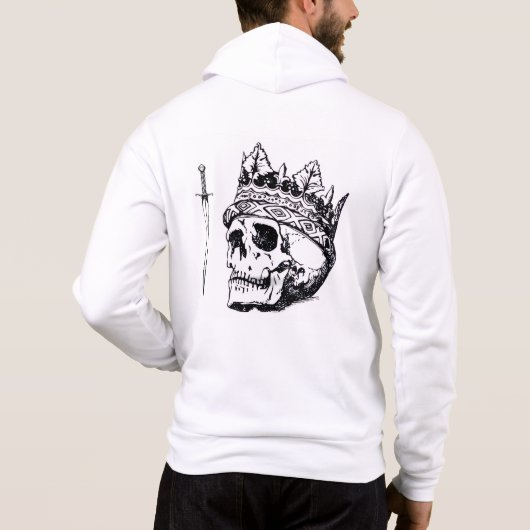 Crowned Skull & Dagger White Hoodie パーカ (裏面)