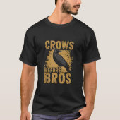 Crows Before Bros Design Dark Bird Witchcraft Retr Tシャツ (正面)