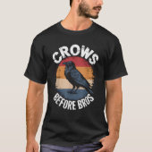 Crows Before Bros Design Dark Bird Witchcraft Retr Tシャツ (正面)