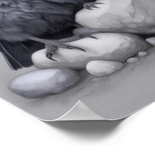 Crows Rock! Poster mit Krähen Eltern und Kind ポスター (角)