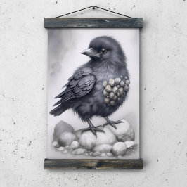 Crows Rock! Poster niedliche Krähe auf Steinen ポスター