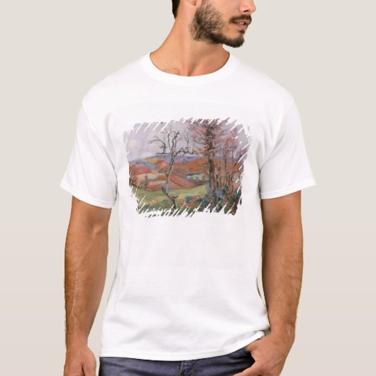 Crozant、ブリッタニー(キャンバスのPuy Barionの油 Tシャツ (正面)