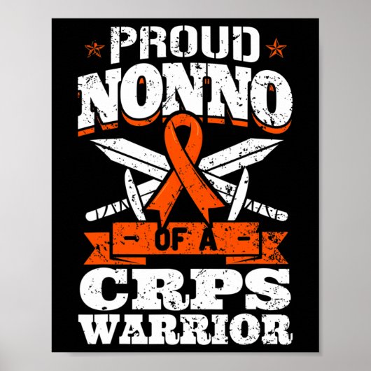 CRPSの戦士の誇りある祖父 RSD Awareness リボン ポスター (正面)