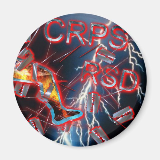 CRPSブルー稲妻カミソリ刃&ニードル磁石 マグネット (正面)