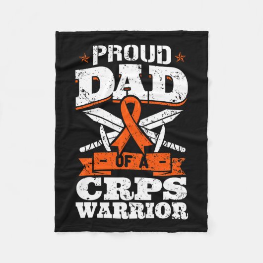 Crps誇りを持った戦士Rsd認識度リボンRのパパ フリースブランケット (正面)