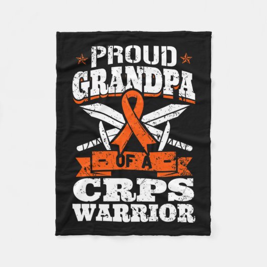 Crps誇りを持った戦士Rsd認識度Rndのおじいちゃん フリースブランケット (正面)