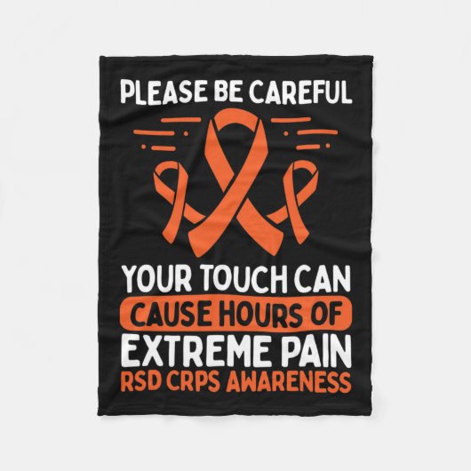 Crps認識度ファイター病Rsd戦士オレンジ フリースブランケット (正面)