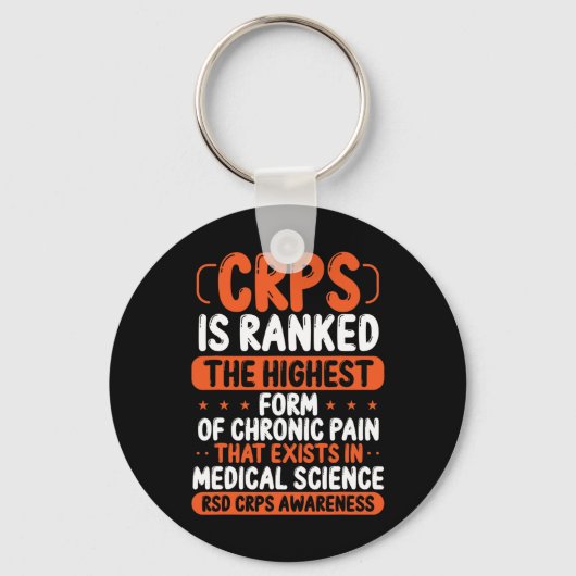 Crps認識度慢性疼痛オレンジリボンRsd Crps キーホルダー (正面)