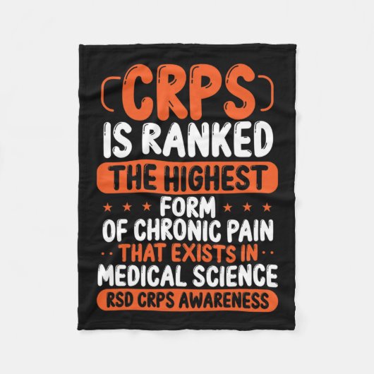 Crps認識度慢性疼痛オレンジリボンRsd Crps フリースブランケット (正面)