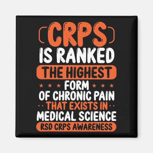 CRPS認識度慢性疼痛オレンジリボンRSD CRPS マグネット (正面)