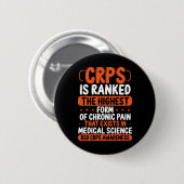 Crps認識度慢性疼痛オレンジリボンRsd Crps 缶バッジ (正面&裏面)