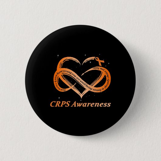Crps認識度慢性疼痛オレンジリボンRsd Crps 缶バッジ (正面)