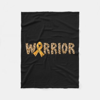 CRPS認識度戦士オレンジリボンレオパード印刷 フリースブランケット