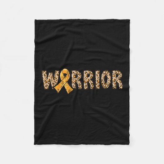 CRPS認識度戦士オレンジリボンレオパード印刷 フリースブランケット (正面)