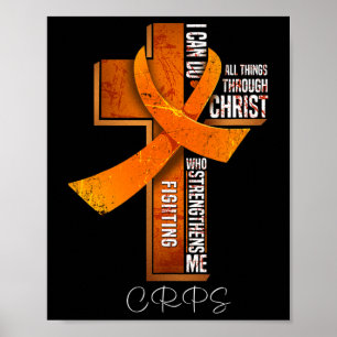 CRPS Awareness オレンジリボン キリスト教 十字架 ポスター