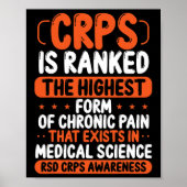 Crps Awareness Chronic Pain Orange Ribbon Rsd Crps ポスター (正面)