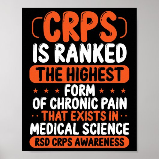 Crps Awareness Chronic Pain Orange Ribbon Rsd Crps ポスター (正面)