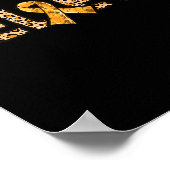 Crps Leopard Print Orange Ribbonサポート信じ ポスター (角)