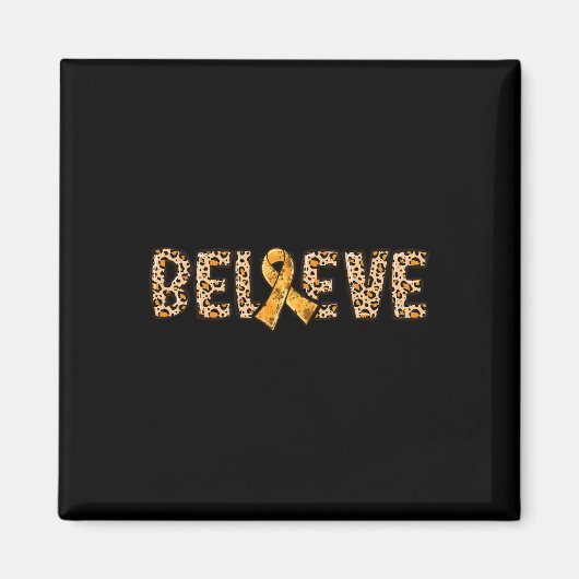 Crps Leopard Print Orange Ribbonサポート信じ マグネット (正面)