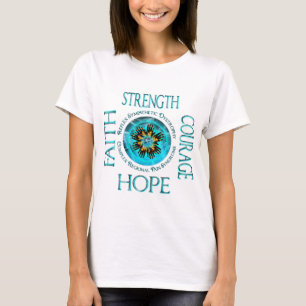 CRPS RSDの信頼の勇気の強さの希望の燃える手 Tシャツ