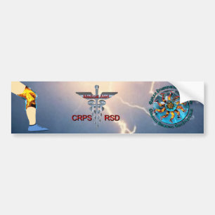 CRPS RSDの医学警報及び稲妻Asclepius Caduc バンパーステッカー