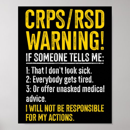 Crps Rsdの警告Crps認識度生存者Crps Warr ポスター (正面)
