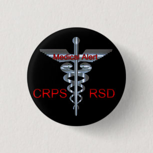CRPS RSD医学の注意深いSilvear Asclepiusのケリュケイオン 缶バッジ