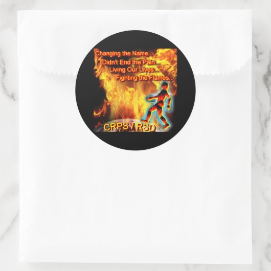 CRPS/RSD我々の生活を生き、炎と闘う ラウンドシール (バッグ)