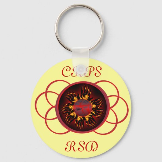 CRPS/RSD溶岩グロー&スクロールクリームキーチェーン キーホルダー (正面)