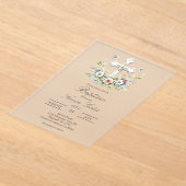 Crucifix  baptismInvitation アクリル招待状 (レイダウン)