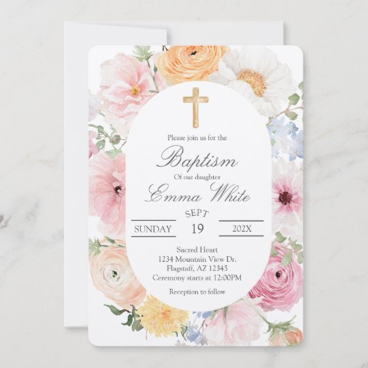 Crucifix  baptismInvitation 招待状 (正面)