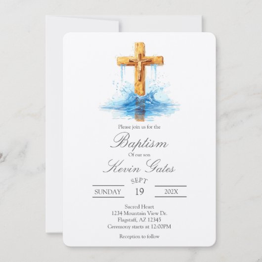 Crucifix  baptismInvitation 招待状 (正面)