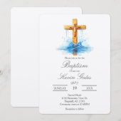 Crucifix  baptismInvitation 招待状 (正面/裏面)