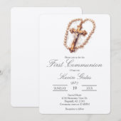 Crucifix  first communion Invitation 招待状 (正面/裏面)