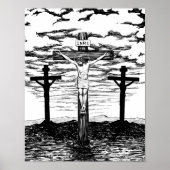 Crucifixion Illustration by Amanda Diehl ポスター (正面)